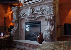 Manny's lounge fireplace